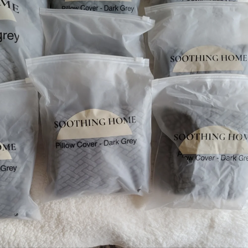 Soothing Home Sofa and Pillow Slip Covers Set Dark Gray New! - Picture 5 of 11